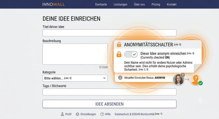Produkt Ansicht Dashboard Ideeneinreichung